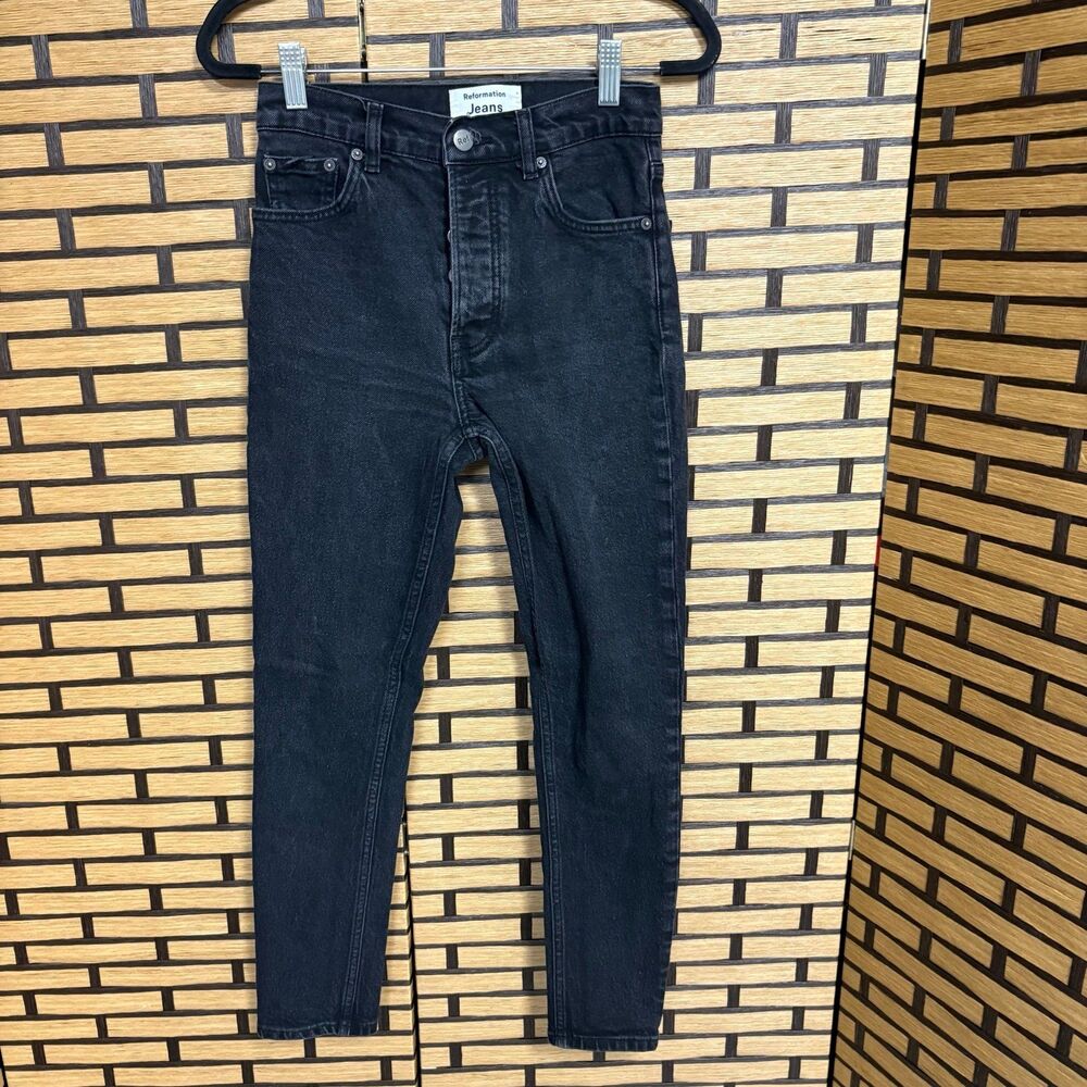 Reformation Black Serena High Skinny‎ Crops Size 25